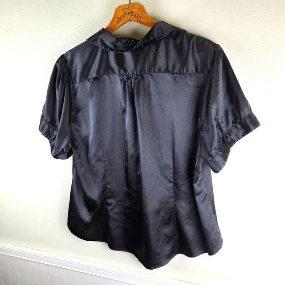 Women's Torrid Plus Size Capsule Closet Elegant Black Satin Blouse Size 3xl - Picture 6 of 8